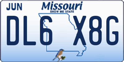 MO license plate DL6X8G