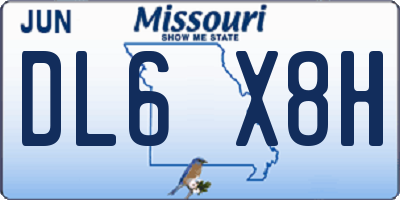 MO license plate DL6X8H