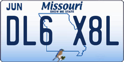 MO license plate DL6X8L