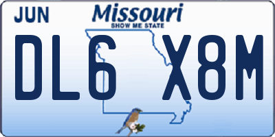 MO license plate DL6X8M