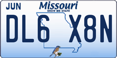 MO license plate DL6X8N