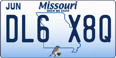MO license plate DL6X8Q