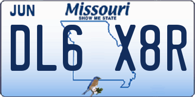 MO license plate DL6X8R