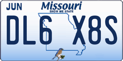 MO license plate DL6X8S