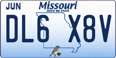 MO license plate DL6X8V