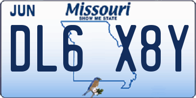 MO license plate DL6X8Y