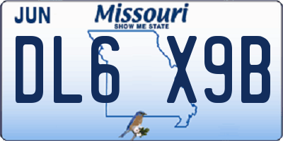 MO license plate DL6X9B