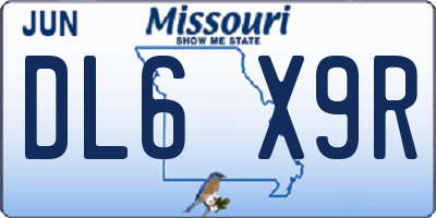 MO license plate DL6X9R