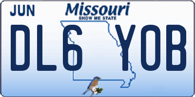 MO license plate DL6Y0B