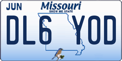 MO license plate DL6Y0D