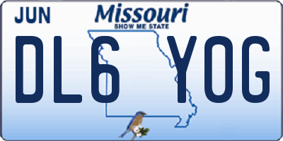 MO license plate DL6Y0G