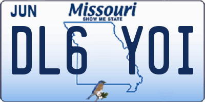MO license plate DL6Y0I