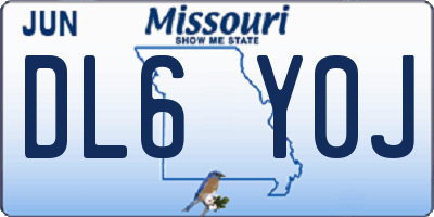 MO license plate DL6Y0J