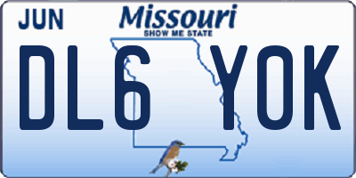 MO license plate DL6Y0K