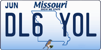 MO license plate DL6Y0L