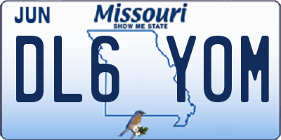 MO license plate DL6Y0M