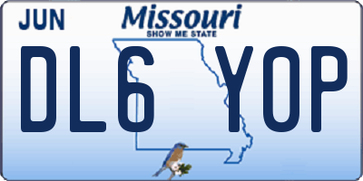 MO license plate DL6Y0P