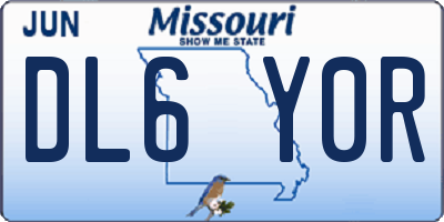 MO license plate DL6Y0R