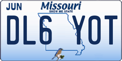 MO license plate DL6Y0T
