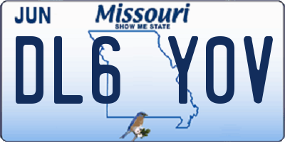 MO license plate DL6Y0V