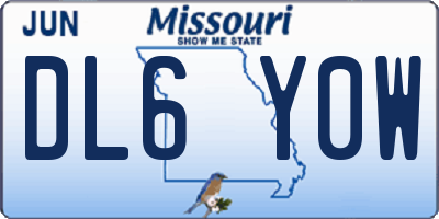 MO license plate DL6Y0W