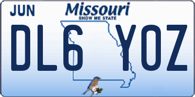 MO license plate DL6Y0Z