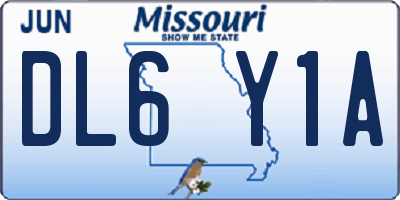 MO license plate DL6Y1A