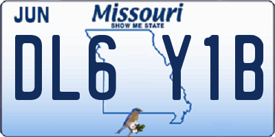 MO license plate DL6Y1B