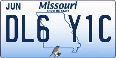 MO license plate DL6Y1C