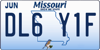 MO license plate DL6Y1F