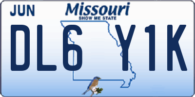 MO license plate DL6Y1K