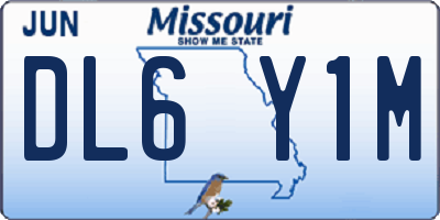 MO license plate DL6Y1M
