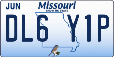MO license plate DL6Y1P