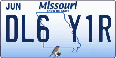 MO license plate DL6Y1R