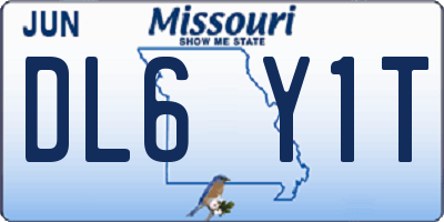 MO license plate DL6Y1T