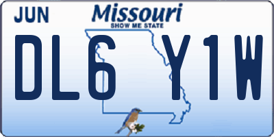 MO license plate DL6Y1W