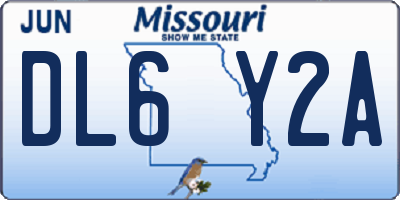 MO license plate DL6Y2A
