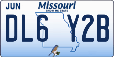 MO license plate DL6Y2B