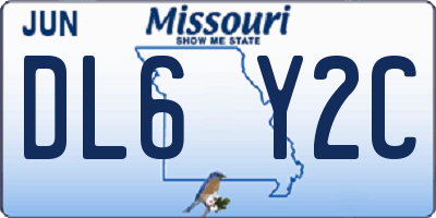 MO license plate DL6Y2C
