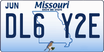MO license plate DL6Y2E