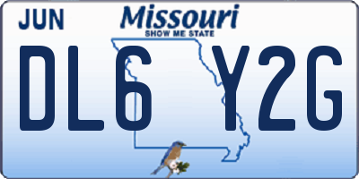 MO license plate DL6Y2G