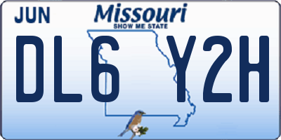MO license plate DL6Y2H