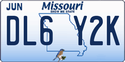 MO license plate DL6Y2K