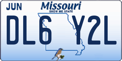 MO license plate DL6Y2L