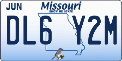MO license plate DL6Y2M