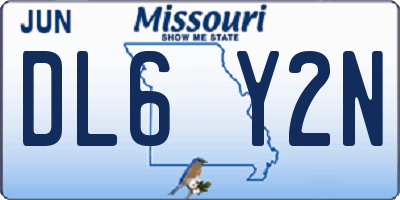 MO license plate DL6Y2N