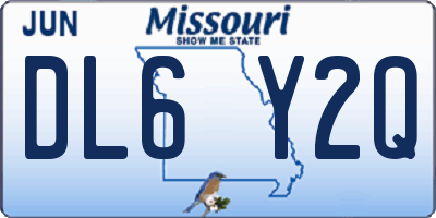 MO license plate DL6Y2Q