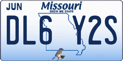 MO license plate DL6Y2S
