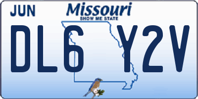MO license plate DL6Y2V
