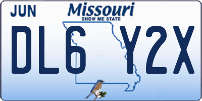 MO license plate DL6Y2X